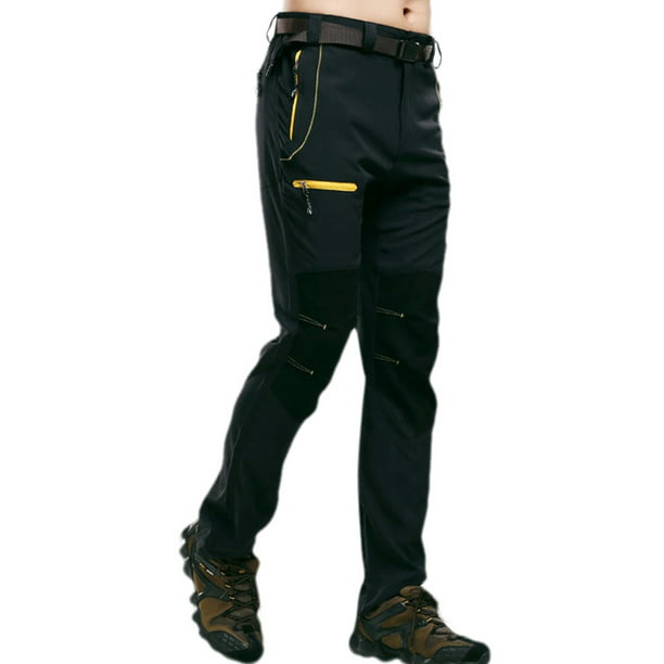 Zip Pocket Mens Quick Drying Summer Tactical Pants Outdoor Hiking Pants Trousers